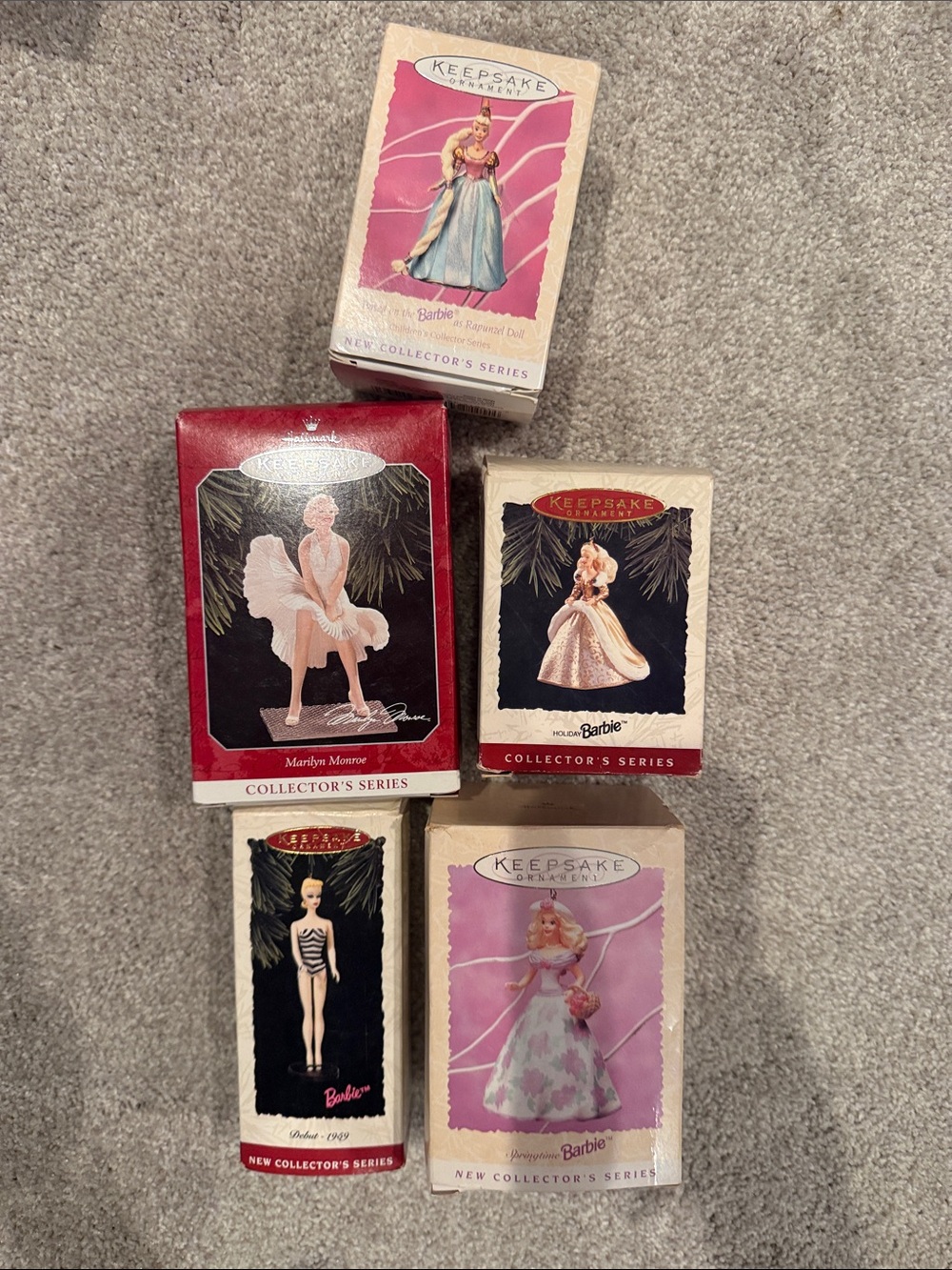 Barbie Collector Series Assorted ornaments set of 5